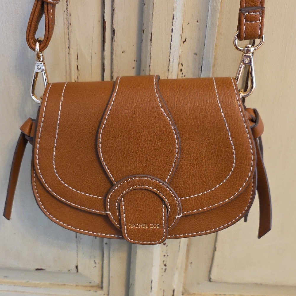 Rachel Zoe Tan Leather Crossbody Bag Or Convertible Belt Bag